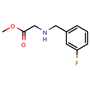 Chemical structure of N-(3-Fluorobenzyl)glycine methyl ester , CAS 1019554-28-9, AChemBlock T99374