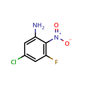 Chemical structure of 5-Chloro-3-fluoro-2-nitroaniline , CAS 1352457-23-8, AChemBlock T99381