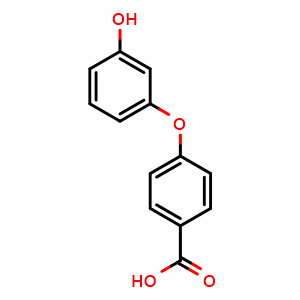 Chemical structure of 4-(3-Hydroxyphenoxy)benzoic acid , CAS 56183-35-8, AChemBlock T99390