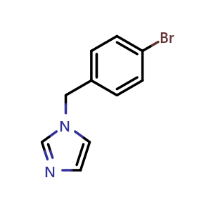 Chemical structure of 1-[(4-bromophenyl)methyl]-1H-imidazole , CAS 72459-46-2, AChemBlock T99425