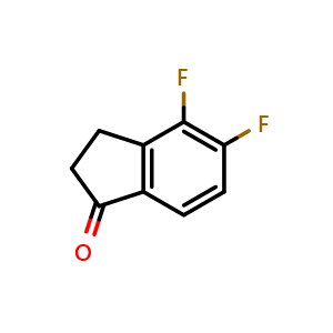 Chemical structure of 4,5-difluoro-2,3-dihydro-1h-inden-1-one , CAS 628732-11-6, AChemBlock T99429