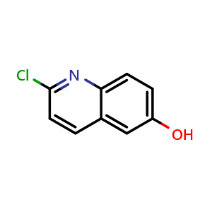 Chemical structure of 2-chloroquinolin-6-ol , CAS 577967-89-6, AChemBlock T99431