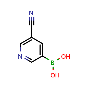 Chemical structure of (5-cyanopyridin-3-yl)boronic acid , CAS 497147-93-0, AChemBlock T99437
