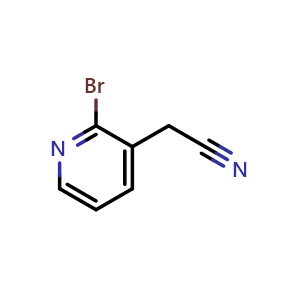 Chemical structure of 2-(2-bromopyridin-3-yl)acetonitrile , CAS 1211523-71-5, AChemBlock T99455