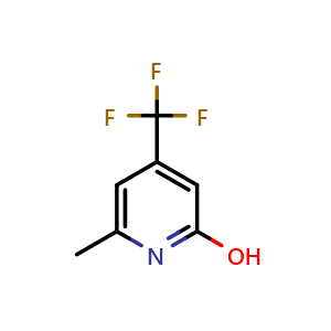 Chemical structure of 6-methyl-4-(trifluoromethyl)pyridin-2-ol , CAS 22123-19-9, AChemBlock T99456