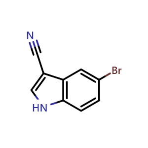 Chemical structure of 5-Bromo-3-cyanoindole , CAS 90271-86-6, AChemBlock T99464