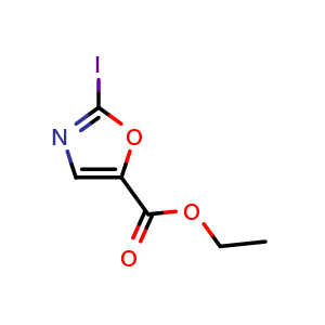 Chemical structure of ethyl 2-iodooxazole-5-carboxylate , CAS 220580-97-2, AChemBlock T99482