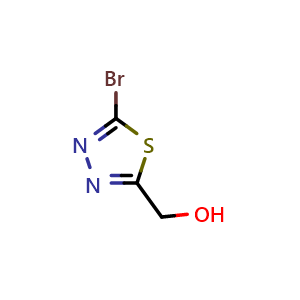 Chemical structure of (5-bromo-1,3,4-thiadiazol-2-yl)methanol , CAS 1339055-00-3, AChemBlock T99484