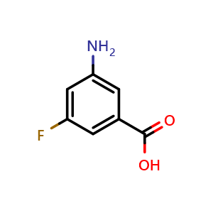 Chemical structure of 3-Amino-5-fluorobenzoic acid , CAS 786616-54-4, AChemBlock T99485