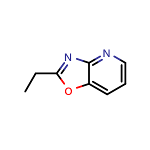 Chemical structure of 2-Ethyloxazolo[4,5-b]pyridine , CAS 52333-88-7, AChemBlock T99488