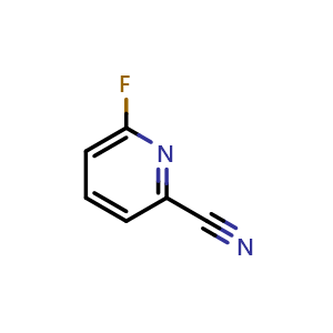 Chemical structure of 6-Fluoropicolinonitrile , CAS 3939-15-9, AChemBlock T99492