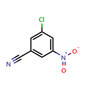 Chemical structure of 3-Chloro-5-nitrobenzonitrile , CAS 34662-30-1, AChemBlock T99496
