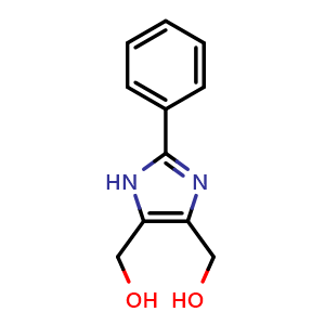 Chemical structure of 4,5-Bis(hydroxymethyl)-2-phenylimidazole , CAS 61698-32-6, AChemBlock T99511