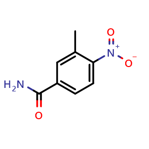 Chemical structure of 3-methyl-4-nitrobenzamide , CAS 99584-85-7, AChemBlock T99518