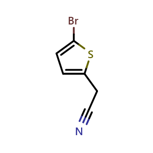 Chemical structure of (5-BROMO-THIOPHEN-2-YL)-ACETONITRILE , CAS 71637-37-1, AChemBlock T99519