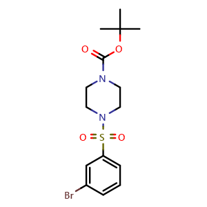 Chemical structure of tert-butyl 4-(3-bromophenyl)sulfonylpiperazine-1-carboxylate , CAS 937014-80-7, AChemBlock T99525