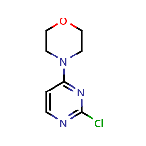 Chemical structure of 4-(2-chloropyrimidin-4-yl)morpholine , CAS 62968-37-0, AChemBlock T99533