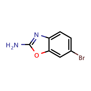 Chemical structure of 6-bromo-1,3-benzoxazol-2-amine , CAS 52112-66-0, AChemBlock T99536