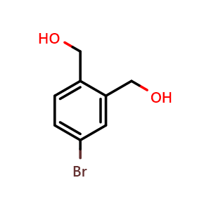 Chemical structure of [4-bromo-2-(hydroxymethyl)phenyl]methanol , CAS 171011-37-3, AChemBlock T99545