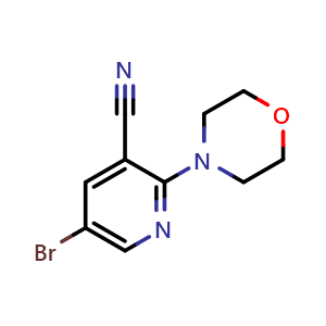 Chemical structure of 5-bromo-2-morpholinopyridine-3-carbonitrile , CAS 1354223-80-5, AChemBlock T99550