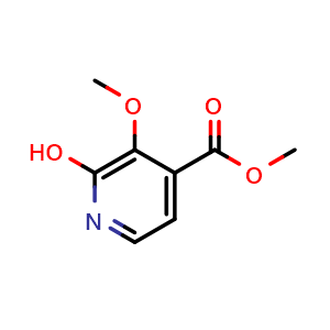 Chemical structure of methyl 2-hydroxy-3-methoxyisonicotinate , CAS 1891129-54-6, AChemBlock T99567