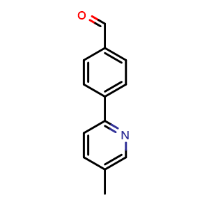 Chemical structure of 4-(5-Methylpyridin-2-yl)benzaldehyde , CAS 1008744-15-7, AChemBlock T99569