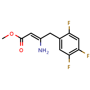 Chemical structure of (Z)-Methyl 3-amino-4-(2,4,5-trifluorophenyl)but-2-enoate , CAS 881995-70-6, AChemBlock T99584