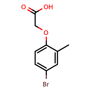 Chemical structure of 2-(4-Bromo-2-methylphenoxy)acetic acid , CAS 6956-82-7, AChemBlock T99586