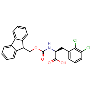 Chemical structure of N-Fmoc-2,3-dichloro-L-phenylalanine , CAS 1260615-87-9, AChemBlock T99605