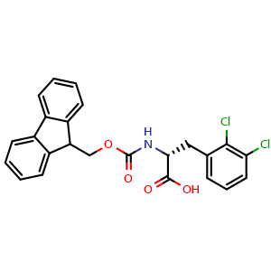 Chemical structure of N-Fmoc-2,3-dichloro-D-phenylalanine , CAS 1260614-79-6, AChemBlock T99606