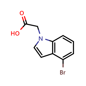 Chemical structure of 4-Bromo-indole-1-acetic acid , CAS 1253926-06-5, AChemBlock T99607