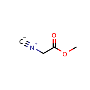 Chemical structure of methyl 2-isocyanoacetate , CAS 39687-95-1, AChemBlock T99620