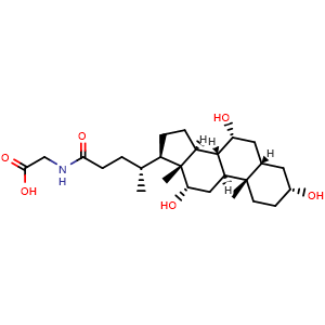 Chemical structure of Glycocholic acid , CAS 475-31-0, AChemBlock T99624