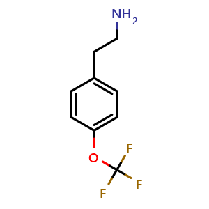 Chemical structure of 2-(4-(Trifluoromethoxy)phenyl)ethanamine , CAS 170015-99-3, AChemBlock T99625