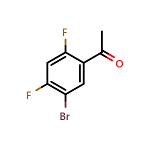 Chemical structure of 1-(5-Bromo-2,4-difluorophenyl)ethanone , CAS 864773-64-8, AChemBlock T99627