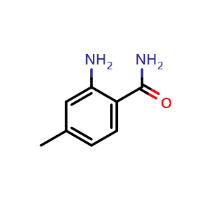 Chemical structure of 2-Amino-4-methylbenzamide , CAS 39549-79-6, AChemBlock T99637