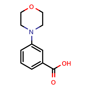 Chemical structure of 3-Morpholinobenzoic acid , CAS 215309-00-5, AChemBlock T99642