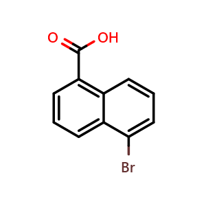 Chemical structure of 5-Bromo-1-naphthoic acid , CAS 16726-67-3, AChemBlock T99645