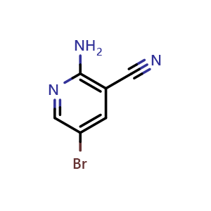 Chemical structure of 2-Amino-5-bromonicotinonitrile , CAS 709652-82-4, AChemBlock T99653