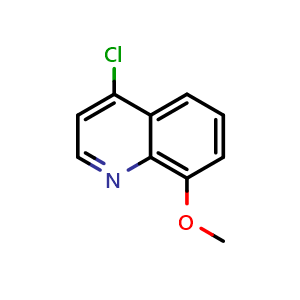 Chemical structure of 4-Chloro-8-methoxy-quinoline , CAS 16778-21-5, AChemBlock T99666