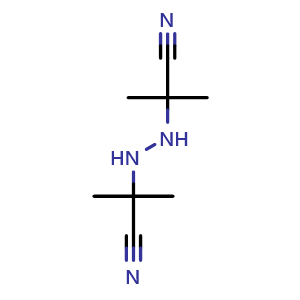 Chemical structure of 2,2'-Hydrazobis[2-methylpropanenitrile] , CAS 6869-07-4, AChemBlock T99667