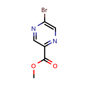 Chemical structure of Methyl 5-bromopyrazine-2-carboxylate , CAS 210037-58-4, AChemBlock T99690