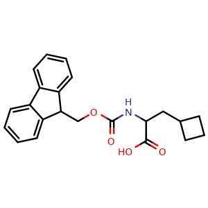 Chemical structure of a-(Fmoc-amino)cyclobutanepropanoic acid , CAS 1691027-58-3, AChemBlock T99695