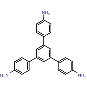 Chemical structure of 1,3,5-Tris(4-aminophenyl)benzene , CAS 118727-34-7, AChemBlock T99701