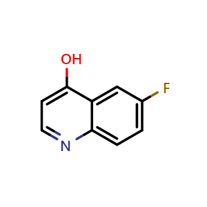 Chemical structure of 6-fluoroquinolin-4-ol , CAS 391-78-6, AChemBlock T99719
