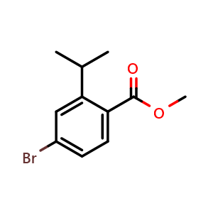 Chemical structure of Methyl 4-bromo-2-isopropylbenzoate , CAS 643094-19-3, AChemBlock T99721