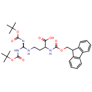 Chemical structure of Fmoc-L-Agb(Boc)2-OH , CAS 206183-06-4, AChemBlock T99733