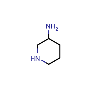 Chemical structure of piperidin-3-amine , CAS 54012-73-6, AChemBlock T99753