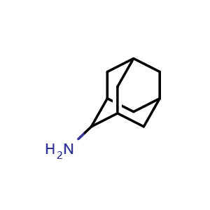 Chemical structure of adamantan-2-amine , CAS 13074-39-0, AChemBlock T99763