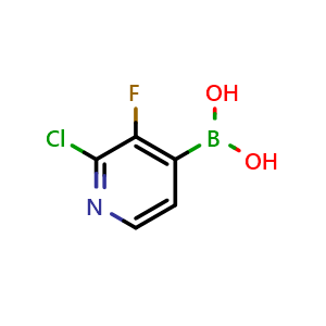 Chemical structure of (2-chloro-3-fluoropyridin-4-yl)boronic acid , CAS 1416367-16-2, AChemBlock T99768